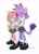 Size: 1503x2063 | Tagged: safe, artist:kiironoinku, amy rose, blaze the cat, cat, hedgehog, 2023, alternate outfit, amy x blaze, blushing, cute, female, females only, hands on back, lesbian, looking at viewer, school uniform, shipping