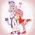 Size: 1080x1080 | Tagged: safe, artist:daffidaizy, amy rose, blaze the cat, cat, hedgehog, 2023, amy x blaze, amy's halterneck dress, blaze's tailcoat, blushing, clothes, cute, dress, eyes closed, female, females only, hearts, holding arm, lesbian, shipping