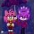 Size: 1080x1080 | Tagged: safe, artist:ash_poyo, amy rose, blaze the cat, cat, hedgehog, 2023, amy x blaze, arms folded, blushing, clothes, cute, duo, duo female, female, females only, flustered, hand in pocket, lesbian, lidded eyes, looking at them, rain, shipping, smile, umbrella