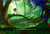 Size: 1280x873 | Tagged: safe, artist:leifii, shadow the hedgehog, sonic the hedgehog, sonic adventure 2, dialogue, english text, forest, green forest, redraw