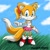 Size: 1500x1500 | Tagged: safe, artist:nasamhero, miles "tails" prower, fox, 2021, abstract background, bow, chest fluff, eyelashes, female, grass, hair bow, looking offscreen, ponytail, signature, skirt, smile, solo, sonic x style, trans female, transgender