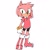 Size: 768x768 | Tagged: safe, artist:waterdesukedo, amy rose, looking at viewer, simple background, solo, white background