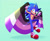 Size: 1024x832 | Tagged: safe, artist:yellowvixen, sonic the hedgehog, 2022, asexual pride, blushing, clenched teeth, fluffy, holding something, looking at viewer, modern sonic, pride, pride flag, signature, simple background, smile, solo, standing on one leg, top surgery scars, trans male, transgender, turquoise background