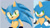 Size: 1280x720 | Tagged: safe, artist:rnstarbird, sonic the hedgehog, 2022, alternate universe, au:resonance, deviantart watermark, ear fluff, eyelashes, grey background, heart chest, lineless, looking at viewer, nonbinary, nonbinary sonic, obtrusive watermark, signature, simple background, smile, solo, solo nonbinary, standing, watermark