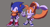 Size: 764x414 | Tagged: safe, artist:localblackkidbm, miles "tails" prower, sonic the hedgehog, blue shoes, classic sonic, classic sonic (universe), classic tails, duo, grey background, hands on hips, heart tail, looking at viewer, simple background, sketch, smile, standing, waving