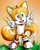Size: 640x800 | Tagged: safe, artist:kugawattan, miles "tails" prower, double v sign, gradient background, grass, head tilt, looking at viewer, male, mouth open, open smile, posing, redraw, shadow the hedgehog (video game), smile, smiling at viewer, solo, solo male, standing