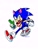 Size: 1536x2048 | Tagged: safe, artist:meelowsh1, sonic the hedgehog, bandana, male, mid-air, modern sonic, mouth open, one fang, simple background, smile, solo, solo male, treads, white background