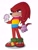 Size: 1536x2048 | Tagged: safe, artist:raedrawsart, knuckles the echidna, 2020, clenched fists, lidded eyes, looking offscreen, male, pansexual, pansexual knuckles, pansexual pride, simple background, smile, solo, solo male, standing, tank top, white background