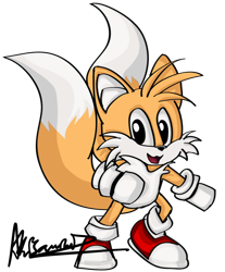 Size: 900x1085 | Tagged: safe, artist:akisaurus, miles "tails" prower, 2012, :3, chibi, classic tails, cute, looking at viewer, male, mouth open, signature, simple background, smile, solo, solo male, standing, tailabetes, transparent background