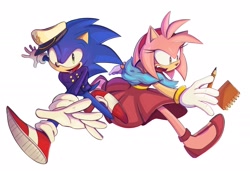 Size: 2048x1403 | Tagged: safe, artist:ifoundyoufaker, amy rose, sonic the hedgehog, the murder of sonic the hedgehog, duo
