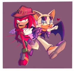 Size: 2048x1978 | Tagged: safe, artist:ifoundyoufaker, knuckles the echidna, rouge the bat, the murder of sonic the hedgehog, duo