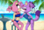 Size: 1024x725 | Tagged: safe, artist:jyllhedgehog367, amy rose, blaze the cat, 2017, amy x blaze, beach, bikini, blushing, clouds, cocktail, daytime, duo, eyes closed, kiss, kiss on lips, lesbian, looking at them, ocean, outdoors, palm tree, sand, shipping, signature, sitting, standing, surprise kiss, swimsuit, water, watermark