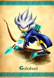 Size: 900x1286 | Tagged: safe, artist:diebronzeneule, silver the hedgehog, sir galahad