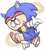 Size: 1080x1176 | Tagged: safe, artist:neganuma, sonic the hedgehog, human, sonic adventure, 2022, abstract background, barely sonic related, clenched teeth, cosplay, kigurumi, looking at viewer, male, posing, smile, solo, solo male, south park, stan marsh