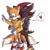Size: 1000x1000 | Tagged: safe, artist:zevensfw, miles "tails" prower, shadow the hedgehog, bandaid, bandaid on knee, blushing, duo, gay, heart, jumper, lidded eyes, lifting shirt, looking at something, older, shadow x tails, shipping, simple background, standing, white background
