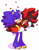 Size: 2970x3772 | Tagged: safe, artist:dirtyteeths, shadow the hedgehog, sonic the hedgehog, 2020, 4 toes, barefoot, blushing, carrying them, duo, eyelashes, floppy ears, foot fetish, four toes, frown, gay, grumpy, heart, lidded eyes, looking at them, looking away, one eye closed, paws, scar, shadow x sonic, shipping, simple background, smile, standing, sweatdrop, white background