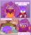 Size: 1812x2048 | Tagged: dead source, semi-grimdark, artist:emenens, queen aleena, sonic the hedgehog, abstract background, bandage, bed, blood, blood stain, blushing, dialogue, duo, english text, female, floppy ears, frown, implied child abuse, implied self-harm, male, mother and son, sleeping, standing, trans male, transgender