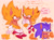 Size: 2048x1524 | Tagged: dead source, safe, artist:emenens, sonic the hedgehog, dialogue, english text, fleetway, fleetway super sonic, frown, looking offscreen, simple background, solo, sparkles, star (symbol), super form, top surgery scars, trans male, transgender