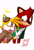 Size: 1384x2048 | Tagged: safe, artist:itsvelvet-dust, barry the quokka, miles "tails" prower, the murder of sonic the hedgehog, blushing, duo, looking at each other, mouth open, one fang, open smile, signature, simple background, smile, smiling at each other, standing, white background