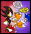 Size: 675x742 | Tagged: safe, artist:chadthecartoonnut, miles "tails" prower, shadow the hedgehog, sonic the hedgehog, angry, dialogue, english text, gay, leaping, shadow x tails, shipping denied, signature, trio, watermark