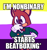 Size: 926x989 | Tagged: safe, artist:clarinettispaghetti, barry the quokka, the murder of sonic the hedgehog, beatboxing, english text, looking offscreen, meme, nonbinary, nonbinary barry, pride flag background, solo, solo nonbinary, standing