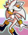 Size: 1638x2048 | Tagged: safe, artist:feeble-minded-little-gay, silver the hedgehog, flying, gradient background, lesbian, lesbian pride, looking offscreen, nonbinary, nonbinary pride, nonbinary silver, outline, pride, pride flag background, psychokinesis, smile, solo