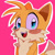 Size: 900x900 | Tagged: safe, artist:mushtoons, miles "tails" prower, fox, blushing, cute, fangs, looking at viewer, male, mouth open, outline, pink background, simple background, smile, solo, standing, tailabetes