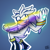 Size: 768x768 | Tagged: safe, artist:lougator, silver the hedgehog, 2022, gradient background, looking up, mouth open, nonbinary, nonbinary pride, nonbinary silver, outline, signature, smile, solo, solo nonbinary, telekinesis