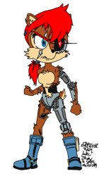 Size: 720x1286 | Tagged: safe, artist:mike zhou, artist:mikeyzhoucreations, artist:spikethehellhog, sally acorn, angry, robot, sallybot(satam)