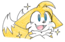 Size: 608x399 | Tagged: dead source, safe, artist:fuwuffy-bunno, miles "tails" prower, blushing, bust, eye clipping through hair, eyebrow clipping through hair, facepaint, floppy ears, looking offscreen, mouth open, one fang, simple background, sketch, smile, solo, star (symbol), trans pride, transgender, white background