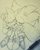 Size: 640x794 | Tagged: safe, artist:efficientfix3816, artist:funkiepoop, miles "tails" prower, sonic the hedgehog, clenched teeth, duo, eyes closed, gay, holding each other, male, males only, nuzzle, pencilwork, shipping, smile, sonic x tails, traditional media