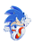 Size: 840x1120 | Tagged: safe, artist:321pietime, sonic the hedgehog, clenched teeth, looking at viewer, modern sonic, outline, pointing, simple background, smile, solo, transparent background, treads, white outline
