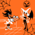 Size: 768x768 | Tagged: safe, artist:lazarus171, rouge the bat, shadow the hedgehog, bat, hedgehog, 80s, abstract background, carved pumpkin, dress, duo, eating, featured image, female, genderfluid, genderfluid shadow, halloween, holding something, kitchen, pumpkin, smile, spider web, tray