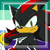Size: 768x768 | Tagged: safe, artist:homophobic-sonic, shadow the hedgehog, hedgehog, 2023, edit, frown, gay, icon, looking at viewer, male, mlm pride, pride flag background, solo, standing