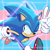 Size: 768x768 | Tagged: safe, artist:homophobic-sonic, sonic the hedgehog, hedgehog, 2022, edit, icon, looking back, male, pride flag background, running, smile, solo, trans male, trans pride, transgender, v sign, wink
