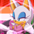 Size: 768x768 | Tagged: safe, artist:homophobic-sonic, rouge the bat, bat, 2022, edit, female, icon, lesbian, lesbian pride, looking offscreen, mouth open, pride, pride flag background, smile, solo