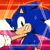 Size: 768x768 | Tagged: safe, artist:homophobic-sonic, sonic the hedgehog, hedgehog, 2022, clenched teeth, edit, icon, lesbian pride, looking at viewer, male, pride, pride flag background, smile, solo