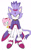 Size: 700x1139 | Tagged: safe, artist:garugirosonicshadow, amy rose, blaze the cat, cat, hedgehog, 2009, amy x blaze, amy's halterneck dress, angry, blaze's tailcoat, female, females only, lesbian, protecting, shipping