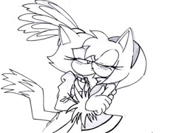 Size: 792x600 | Tagged: safe, artist:smsskullleader, amy rose, blaze the cat, cat, hedgehog, 2010, amy x blaze, amy's halterneck dress, blaze's tailcoat, blushing, cute, eyes closed, female, females only, kiss, lesbian, shipping, sketch