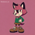 Size: 512x512 | Tagged: safe, ai art, artist:mobians.ai, barry the quokka, frown, hand on hip, mobius.social exclusive, nonbinary, nonbinary barry, outline, pink background, pout, quokka, simple background, skirt, solo, standing