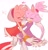 Size: 1949x2048 | Tagged: safe, artist:xmollq, amy rose, blaze the cat, cat, hedgehog, 2023, amy x blaze, amy's halterneck dress, blaze's tailcoat, cute, eyes closed, female, females only, hearts, lesbian, shipping