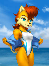 Size: 4500x6000 | Tagged: safe, artist:mykegreywolf, sally acorn, swimsuit