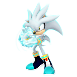 Size: 1600x1600 | Tagged: safe, artist:nibroc-rock, silver the hedgehog, hedgehog, 3d, esp silver, psychokinesis, solo, transparent background, yellow eyes