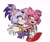 Size: 2048x1718 | Tagged: safe, artist:ejpony, amy rose, blaze the cat, cat, hedgehog, 2023, amy x blaze, amy's halterneck dress, blaze's tailcoat, blushing, cute, female, females only, hugging, lesbian, open mouth, shipping