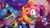 Size: 1920x1080 | Tagged: safe, artist:gigid_sonic, amy rose, metal sonic, sonic the hedgehog, classic amy, classic sonic, classic sonic (universe), hammer