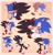 Size: 1972x2048 | Tagged: safe, artist:nessfreenote, shadow the hedgehog, sonic the hedgehog, hedgehog, 2023, abstract background, blushing, blushing ears, border, chaos emerald, duo, english text, eyes closed, gay, holding each other, holding something, male, males only, sfx, shadow x sonic, shipping, smile, standing, stick arms, stick legs