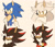 Size: 1400x1200 | Tagged: safe, artist:rubrtic, shadow the hedgehog, silver the hedgehog, sonic the hedgehog, hedgehog, male, signature, trio, white background