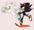 Size: 1400x1200 | Tagged: safe, artist:rubrtic, shadow the hedgehog, silver the hedgehog, hedgehog, 2021, duo, flying, gay, male, obtrusive watermark, psychokinesis, running, shadow x silver, shipping, signature, skating, watermark