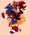 Size: 924x1082 | Tagged: safe, artist:aconfusedaj, shadow the hedgehog, sonic the hedgehog, oc, oc:maurice sonic "m" the hedgehog (cha0w0w), oc:ruby the hedgehog (cha0w0w), hedgehog, abstract background, alternate universe, blushing, carrying them, duo, eyes closed, facepalm, gay, heart, horns, male, males only, shadow x sonic, shipping, smile, standing