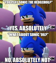 Size: 755x852 | Tagged: safe, sonic the hedgehog, sonic the hedgehog (2006), edit, english text, meme, screenshot, solo, sonic boom (tv)